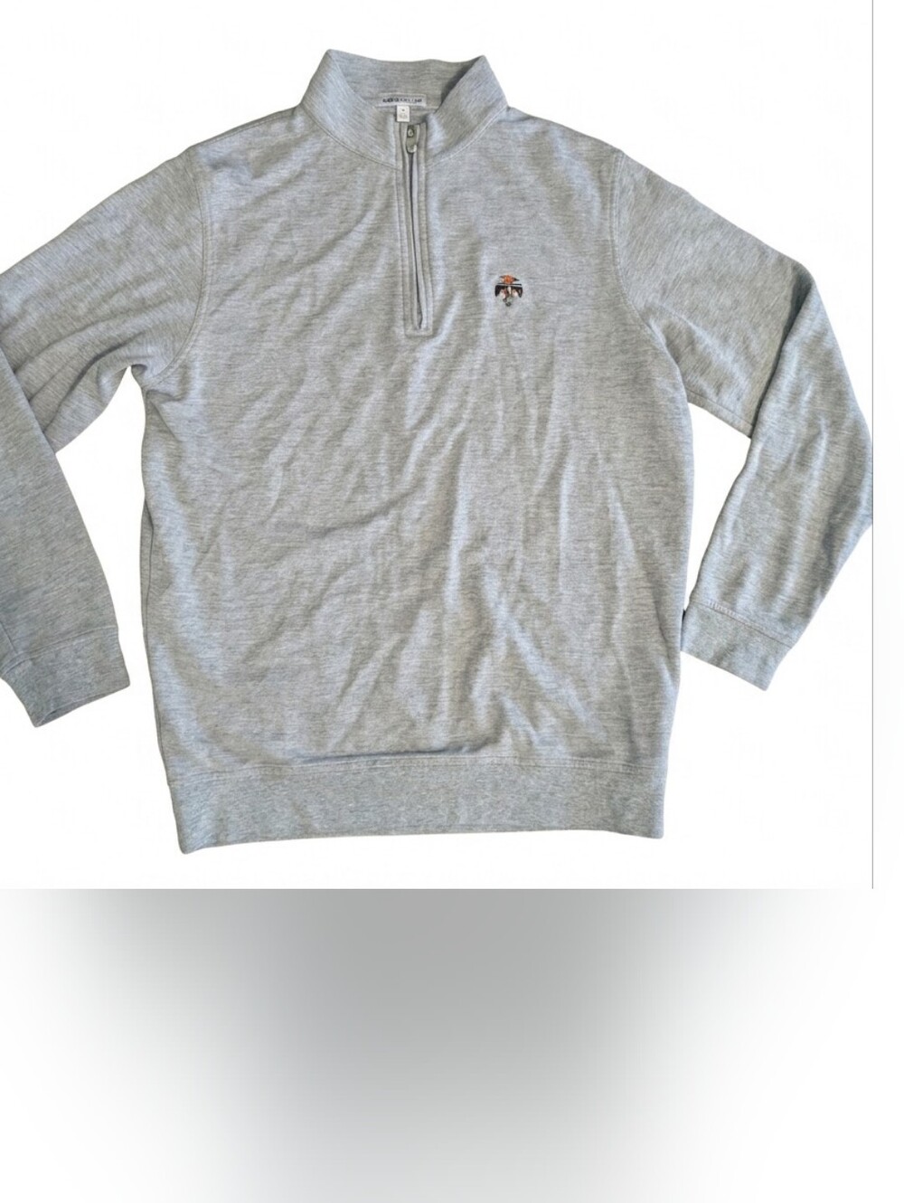 Peter Millar Crown Golf Quarter Zip Pullover Mens Medium Gray Thunderbird CC